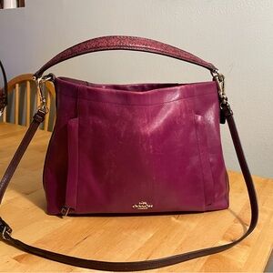Coach Marlon hobo dark berry leather crossbody bag purse